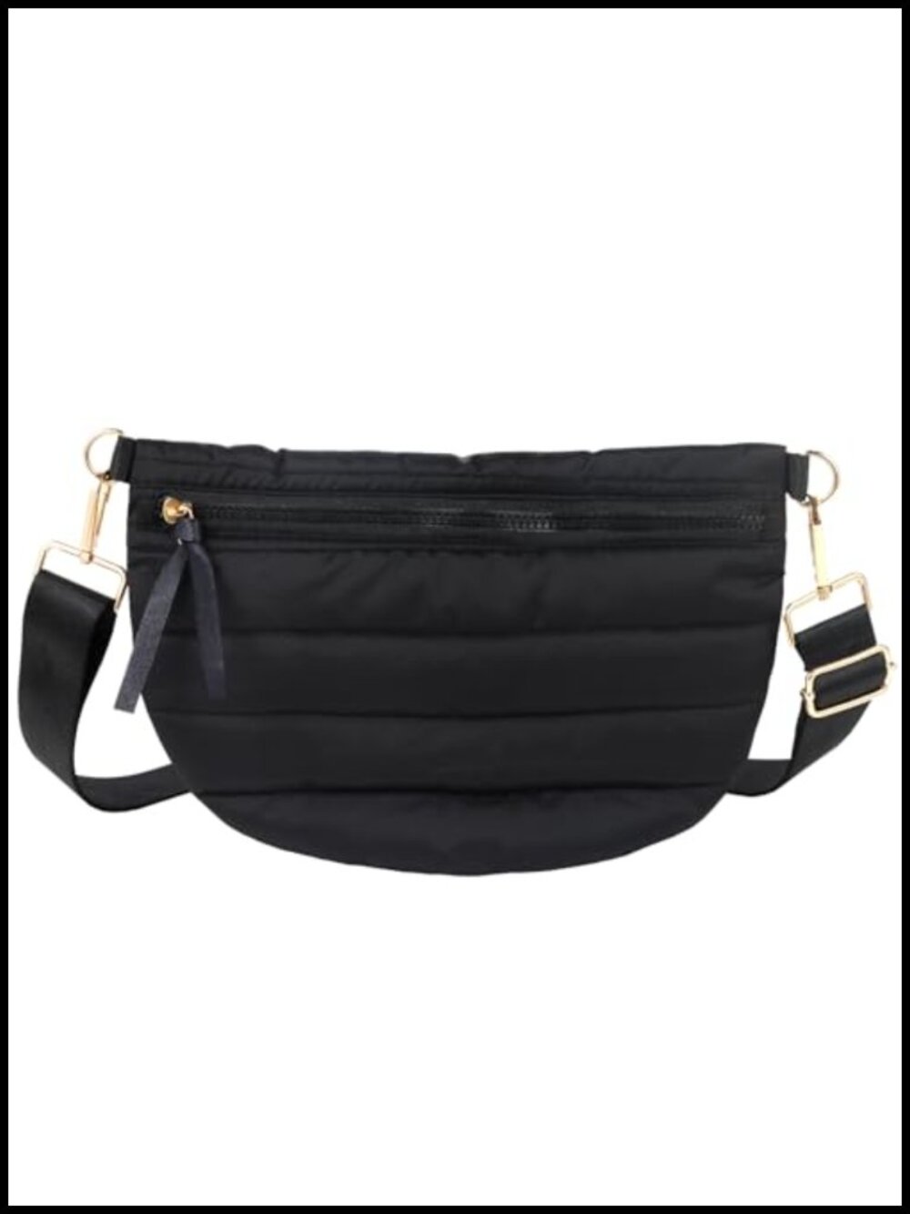 Quilted Puffer Crossbody Bag Nylon Belt Fanny Pack Sling Waist Purse